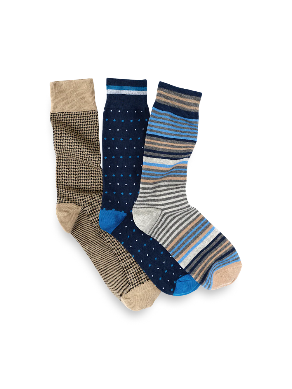 3 Pack Cotton Blend Sock - Blue Multi