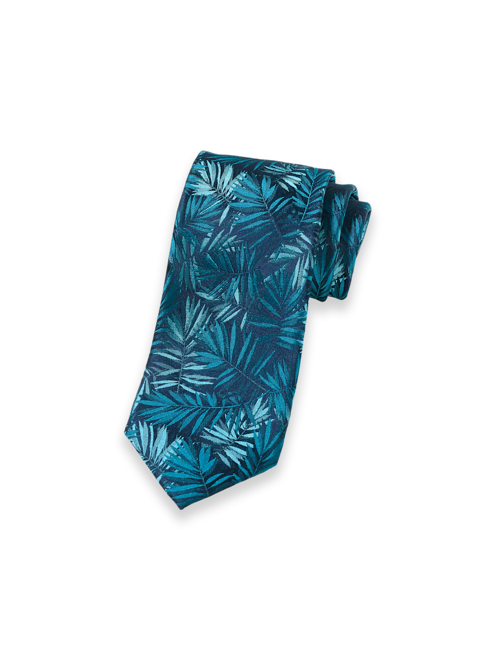 Botanical Woven Silk Tie - Teal