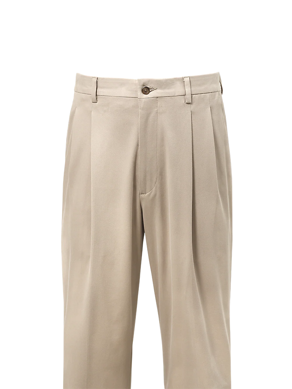 Classic Fit Cotton Stretch Twill Pleated Pants - Copper - Image 2