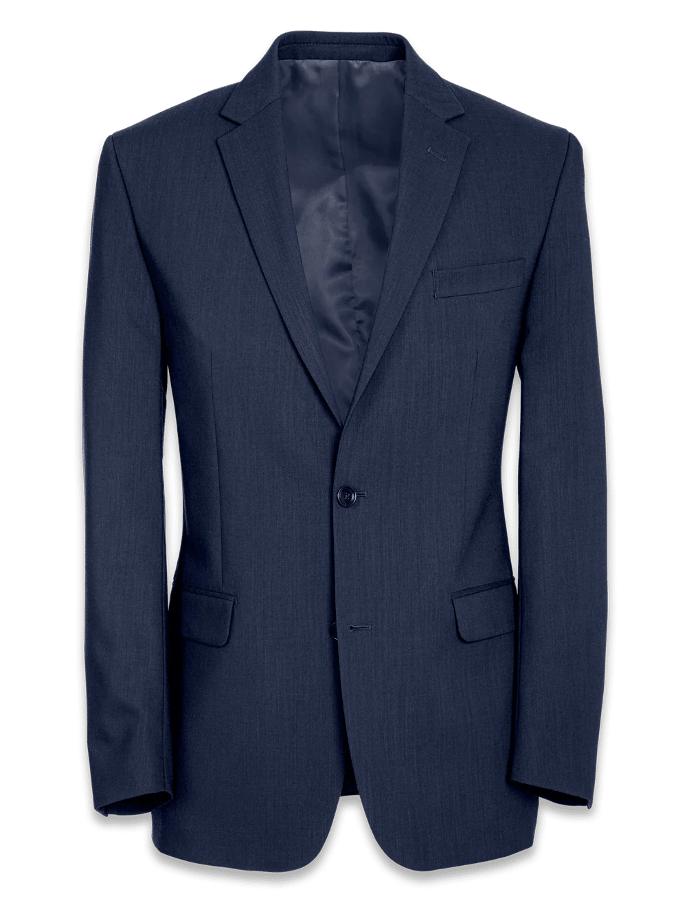 Classic Fit Essential Wool Notch Lapel Suit Jacket - Navy