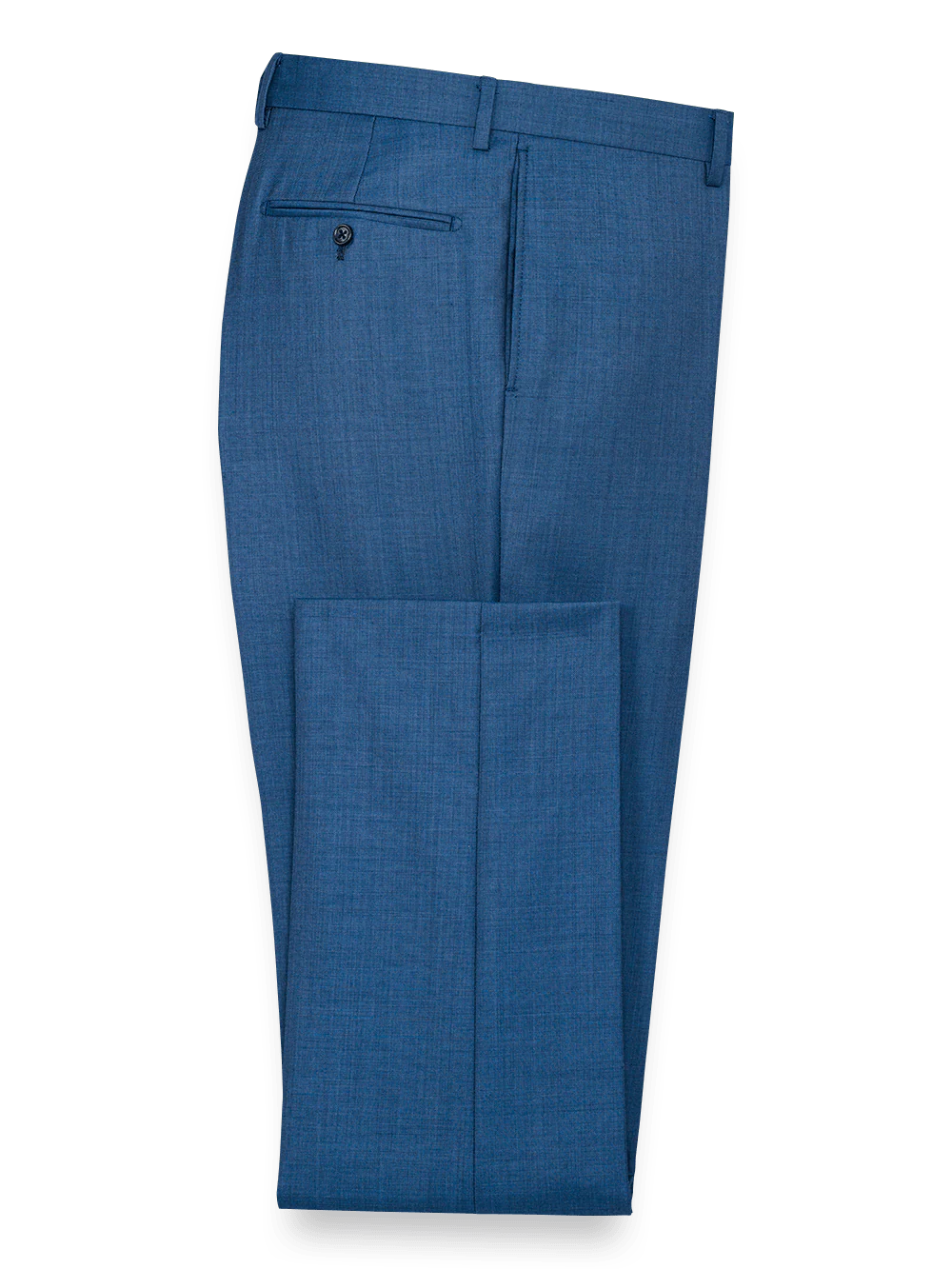 Classic Fit Sharkskin Flat Front Suit Pants - Slate Blue