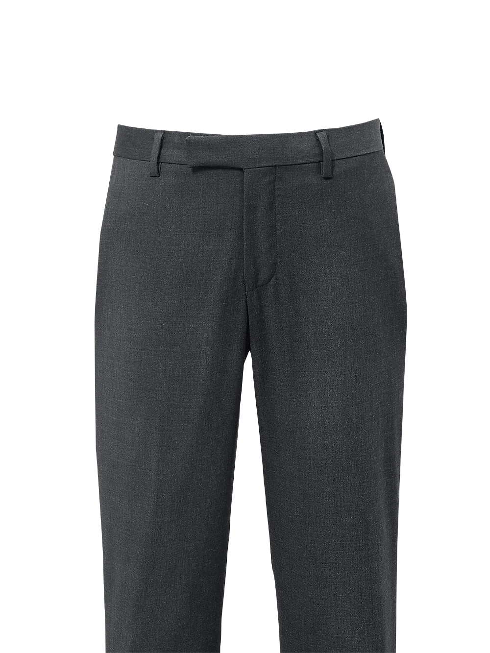Classic Fit Wool Gabardine Flat Front Pants - Charcoal - Image 2