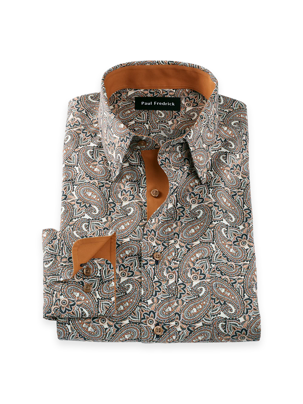 Comfort Stretch Non-Iron Paisley Dress Shirt With Contrast Trim - Multi