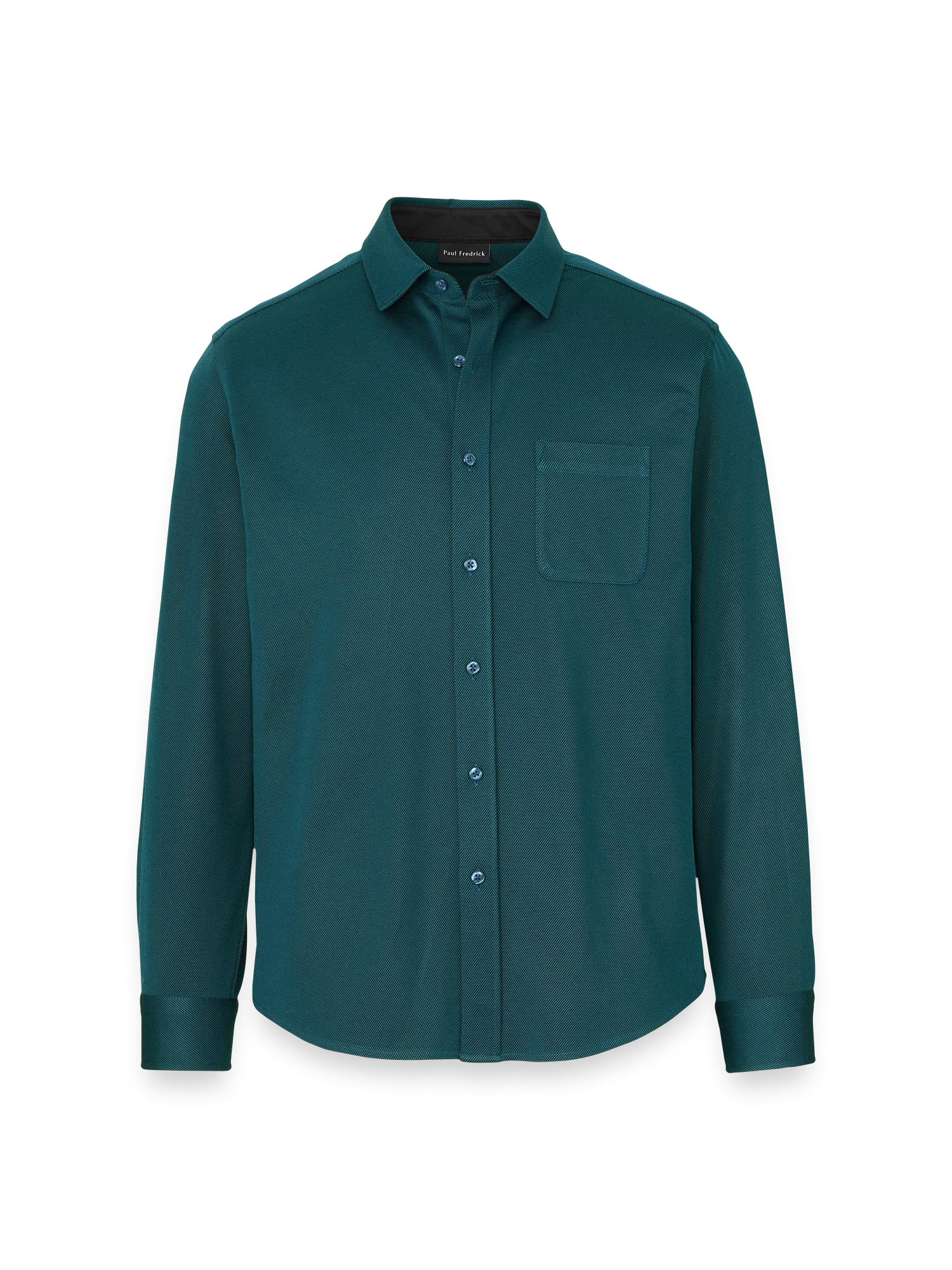Cotton Blend Button Front Polo - Teal