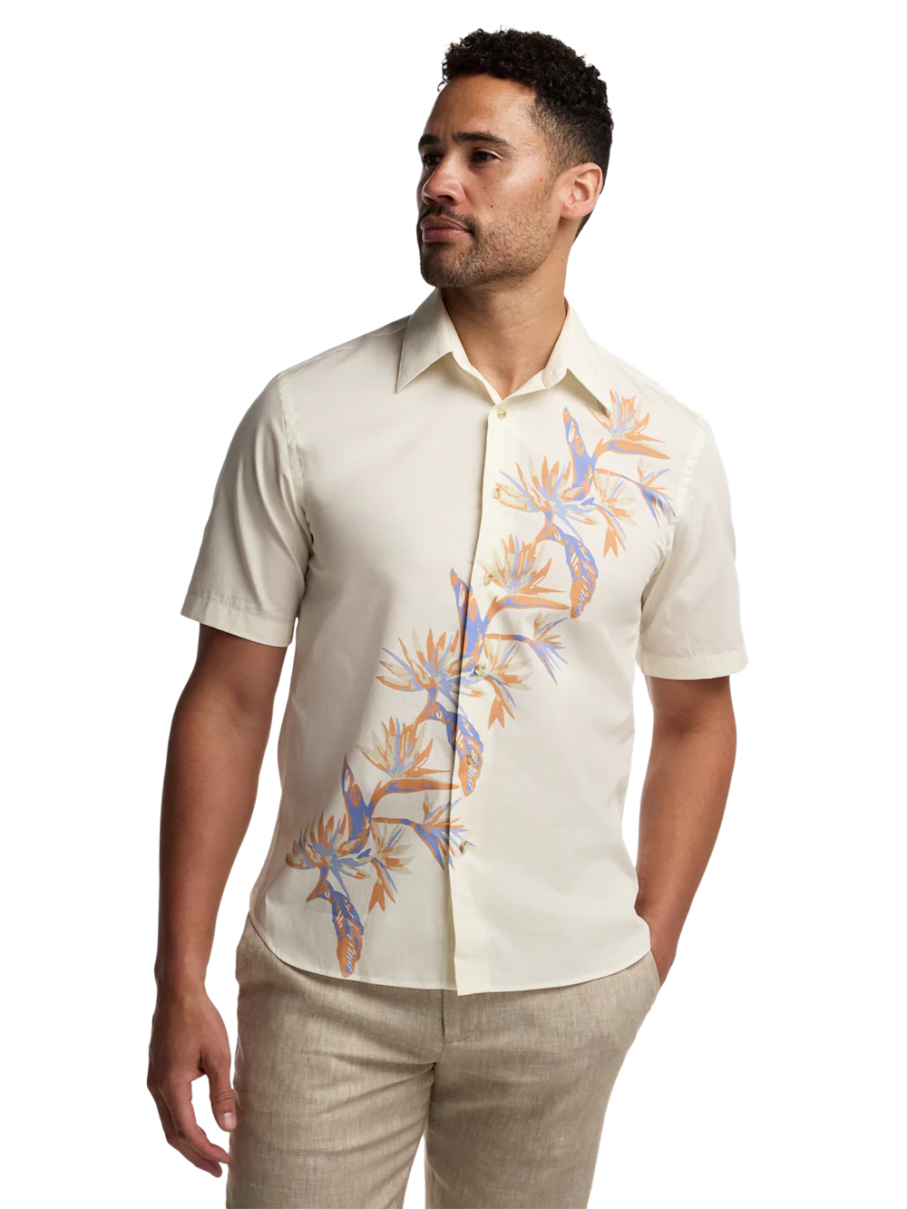 Cotton Botanical Casual Shirt - White - Image 2