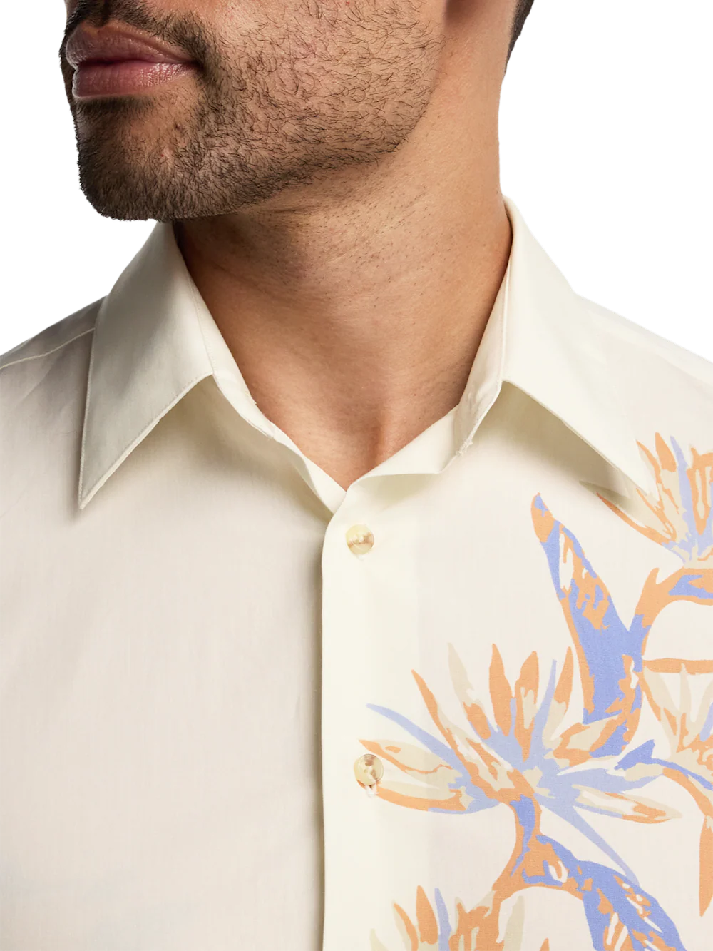 Cotton Botanical Casual Shirt - White - Image 3