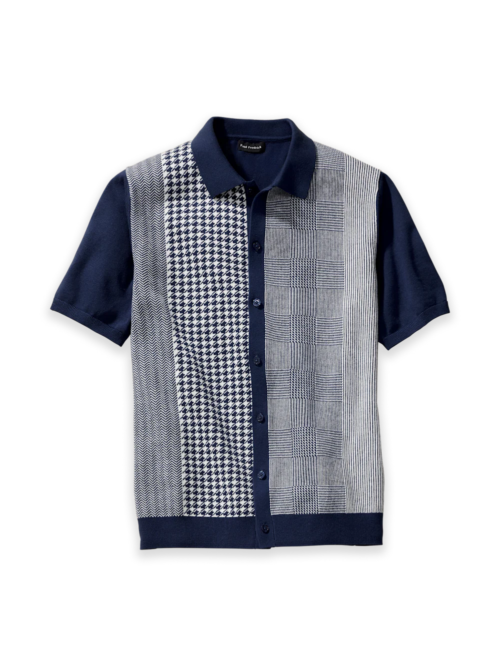 Cotton Button Front Polo - Blue