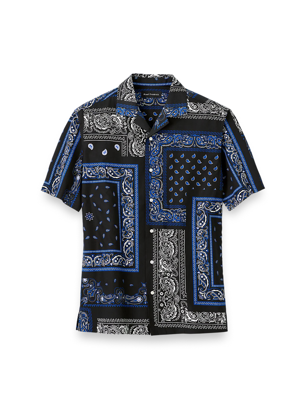Cotton Paisley Print Casual Shirt - Black