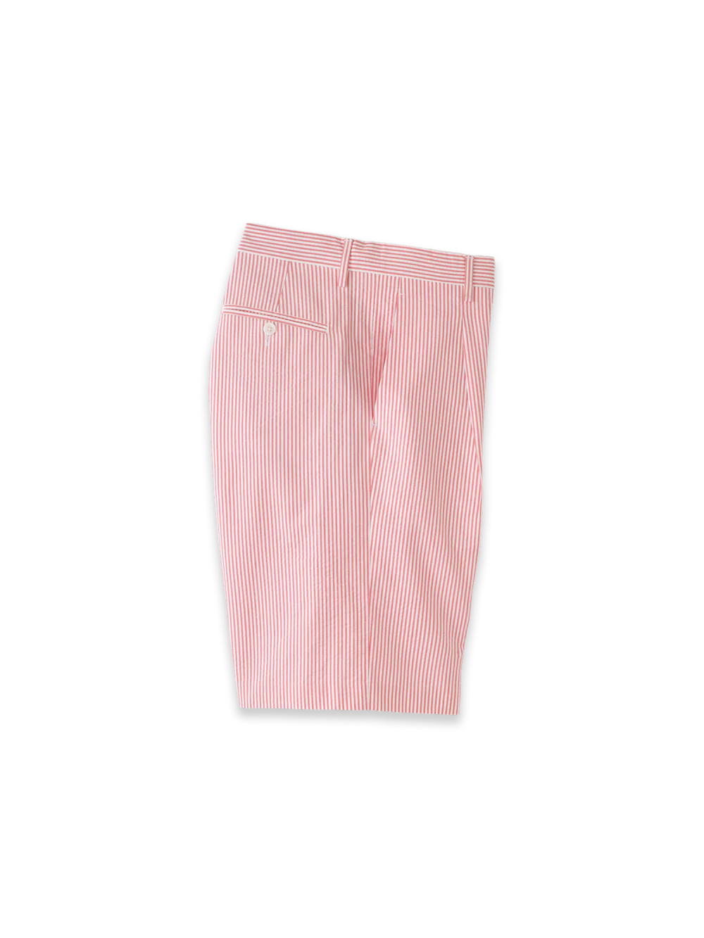 Cotton Seersucker Shorts - Red/white