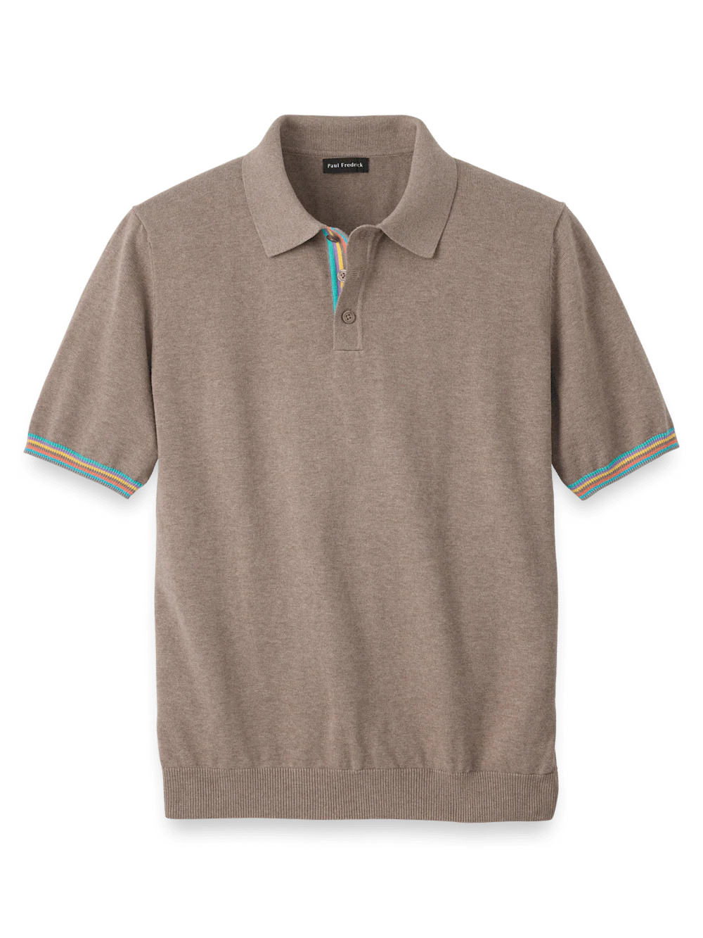 Cotton Three Button Polo - Brown