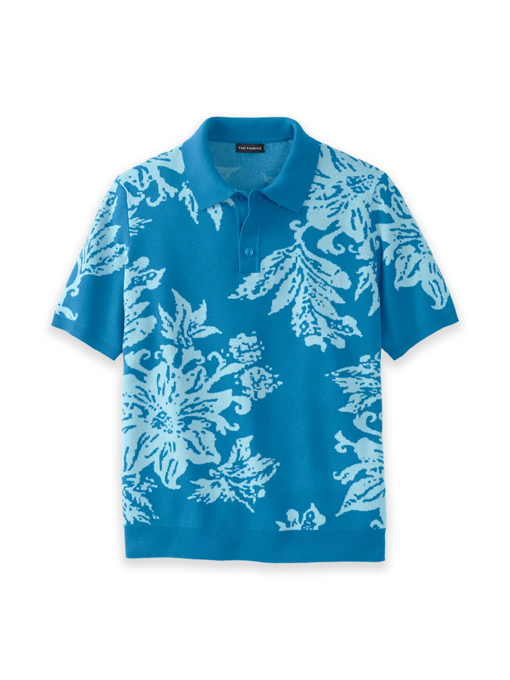 Cotton Three Button Polo - Blue