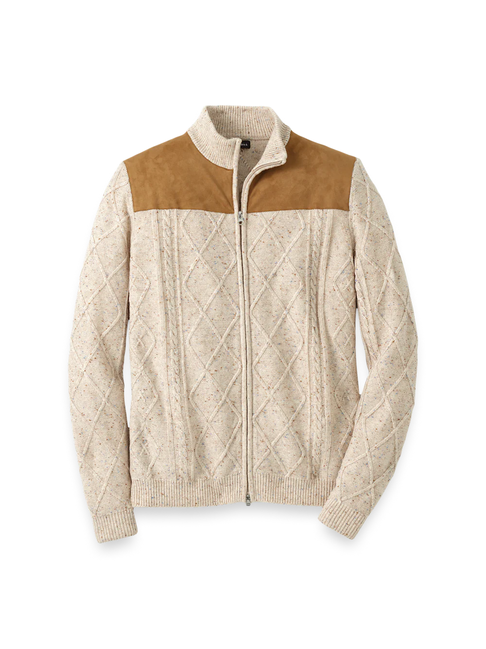 Donegal Full Zip Mock Neck Sweater - Ivory