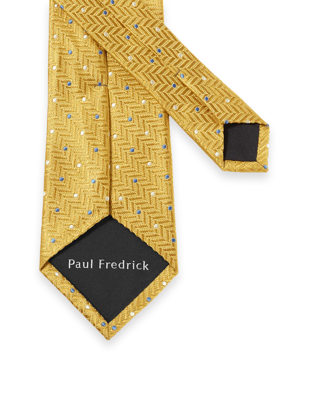 Dot Woven Silk Tie - Yellow/blue - Image 3