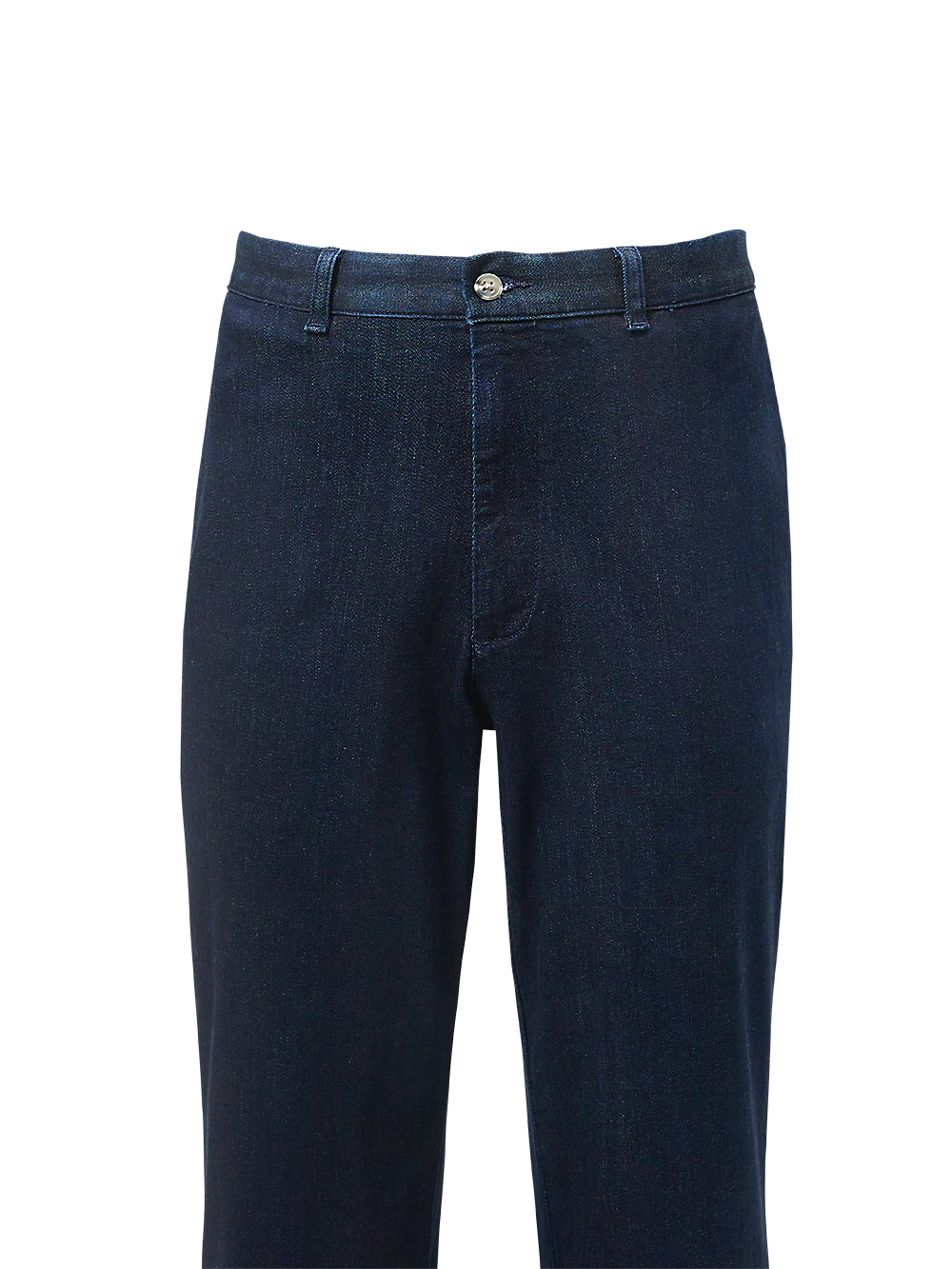 Flat Front Denim Pants - Dark Blue - Image 2