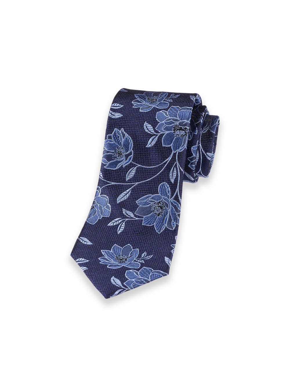 Floral Woven Silk Tie - Blue