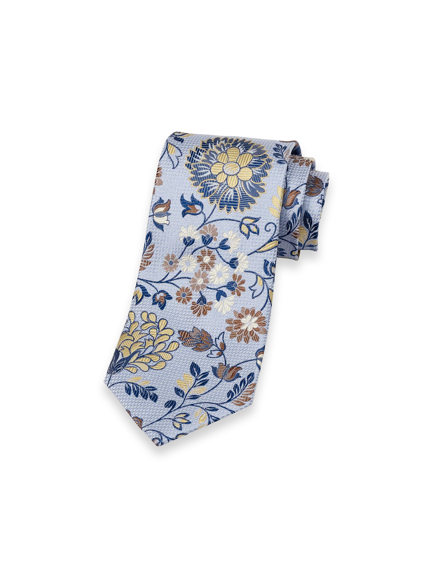 Floral Woven Silk Tie - Blue Multi