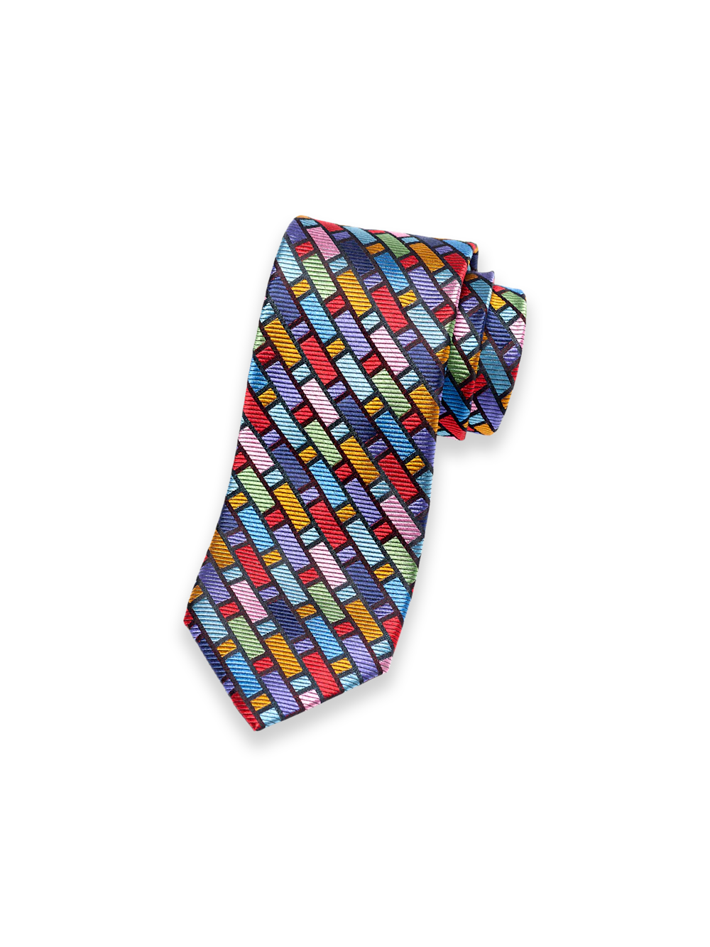 Geometric Woven Silk Tie - Multi