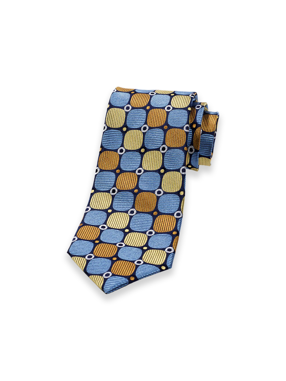 Geometric Woven Silk Tie - Blue Multi