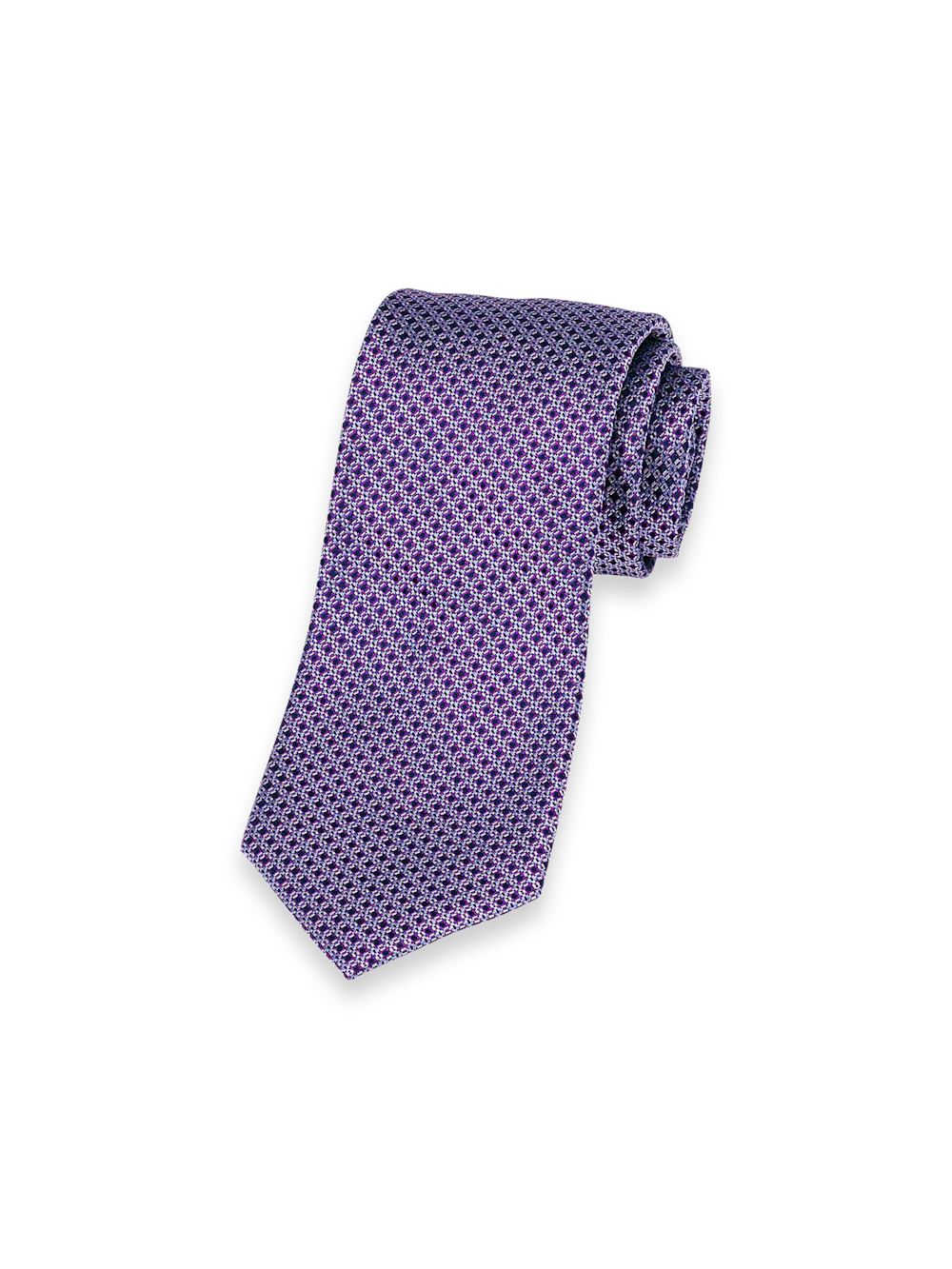Grid Woven Silk Tie - Purple