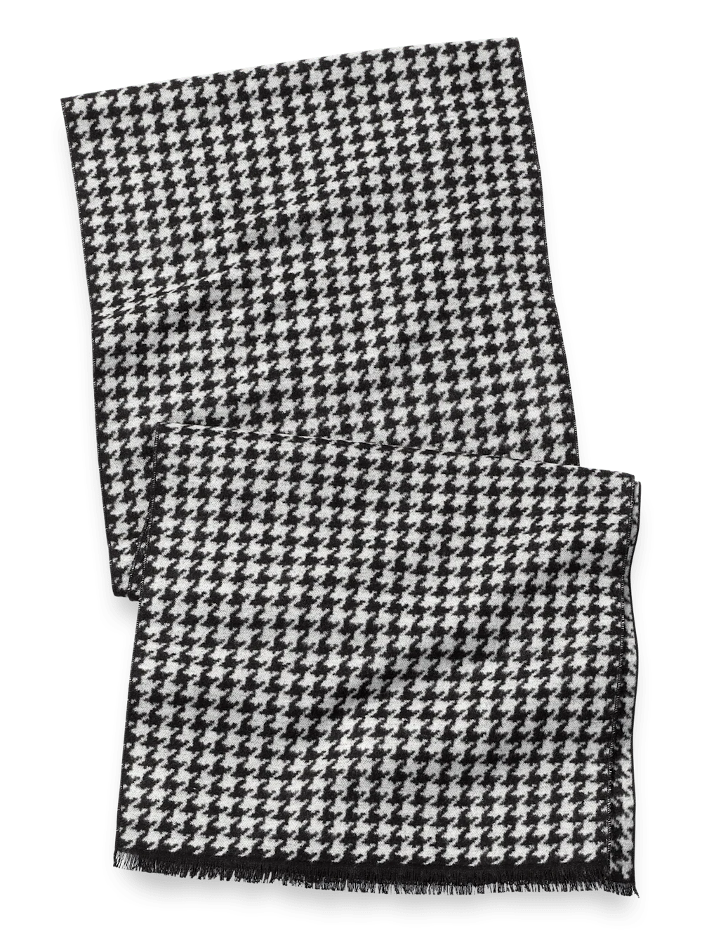 Houndstooth Brushed Silk Scarf - Black/white