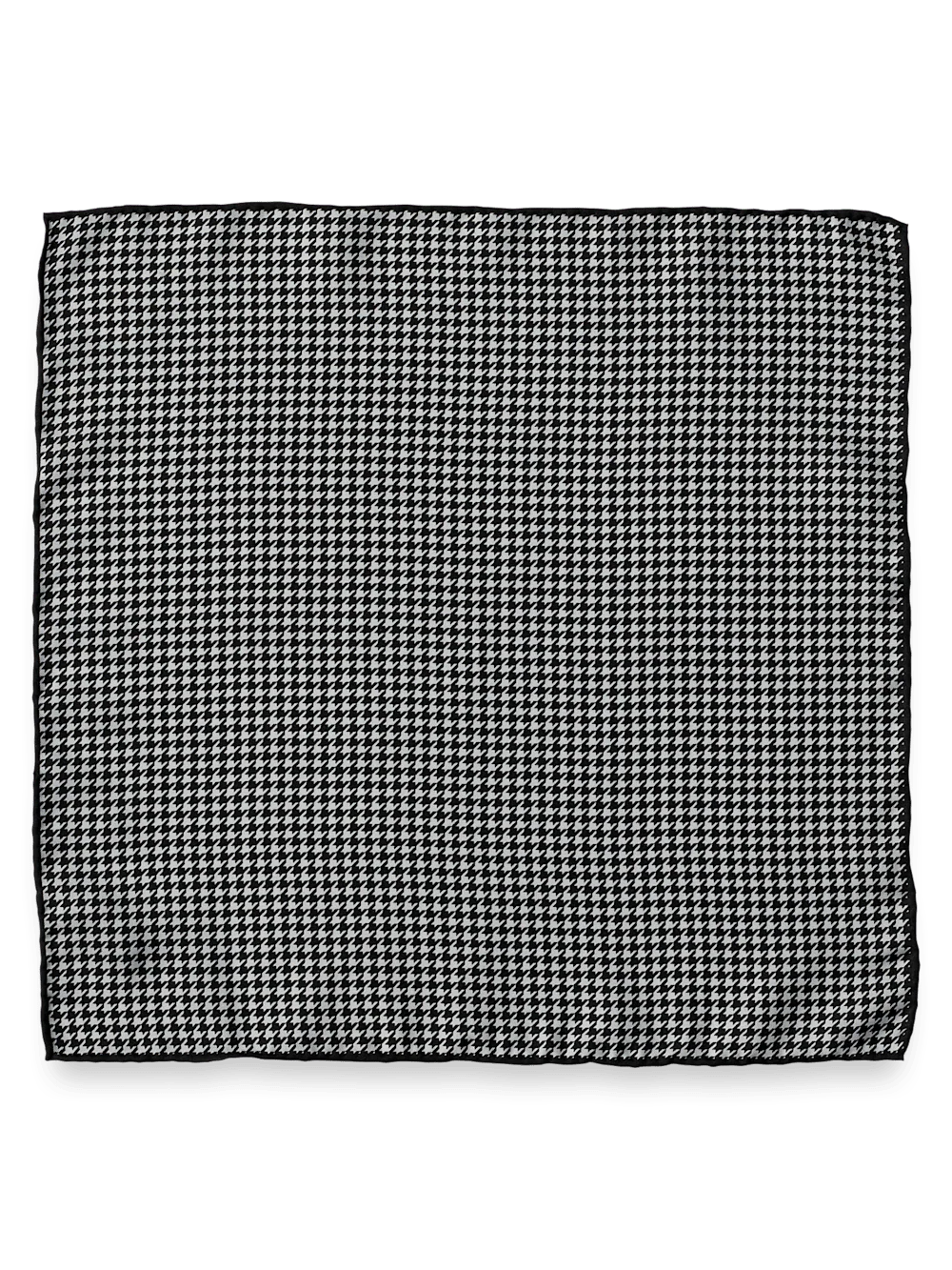 Houndstooth Silk Pocket Square - Burgundy - Image 2
