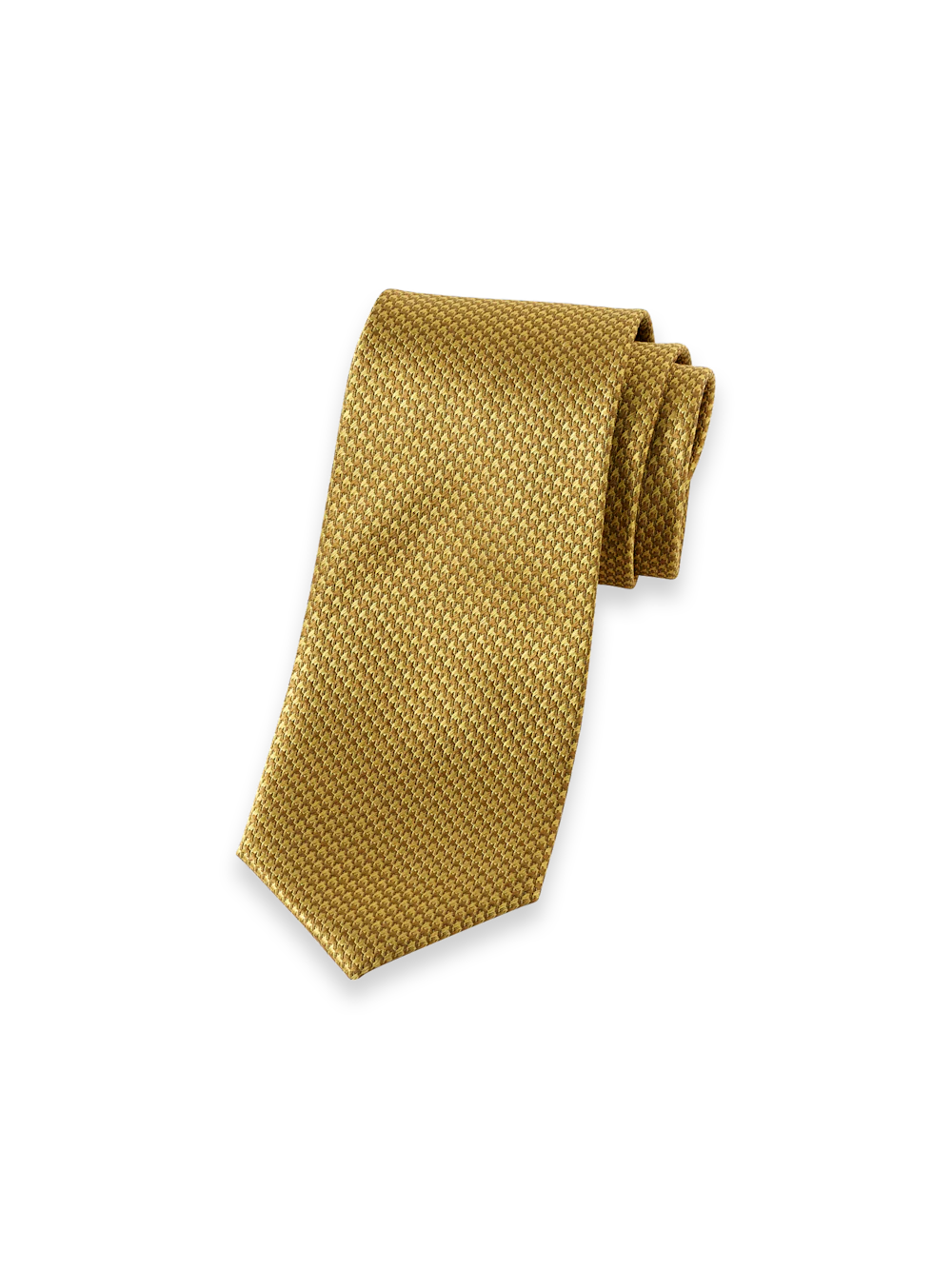Houndstooth Woven Silk Tie - Gold