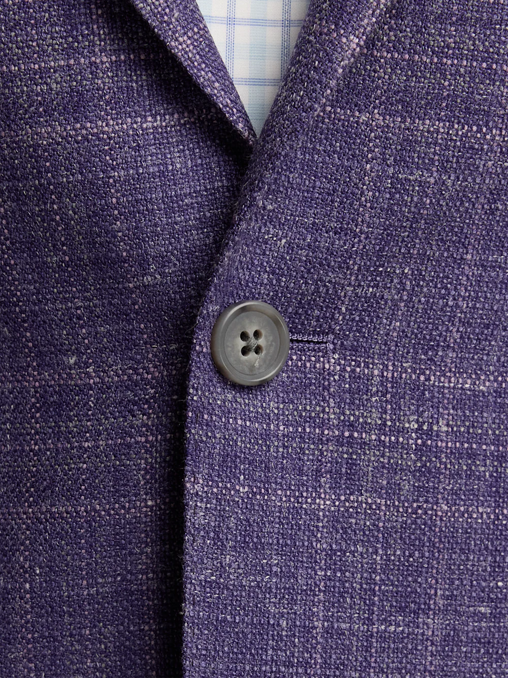Knit Soft Touch Single Breasted Notch Lapel Sport Coat - Purple - Image 5