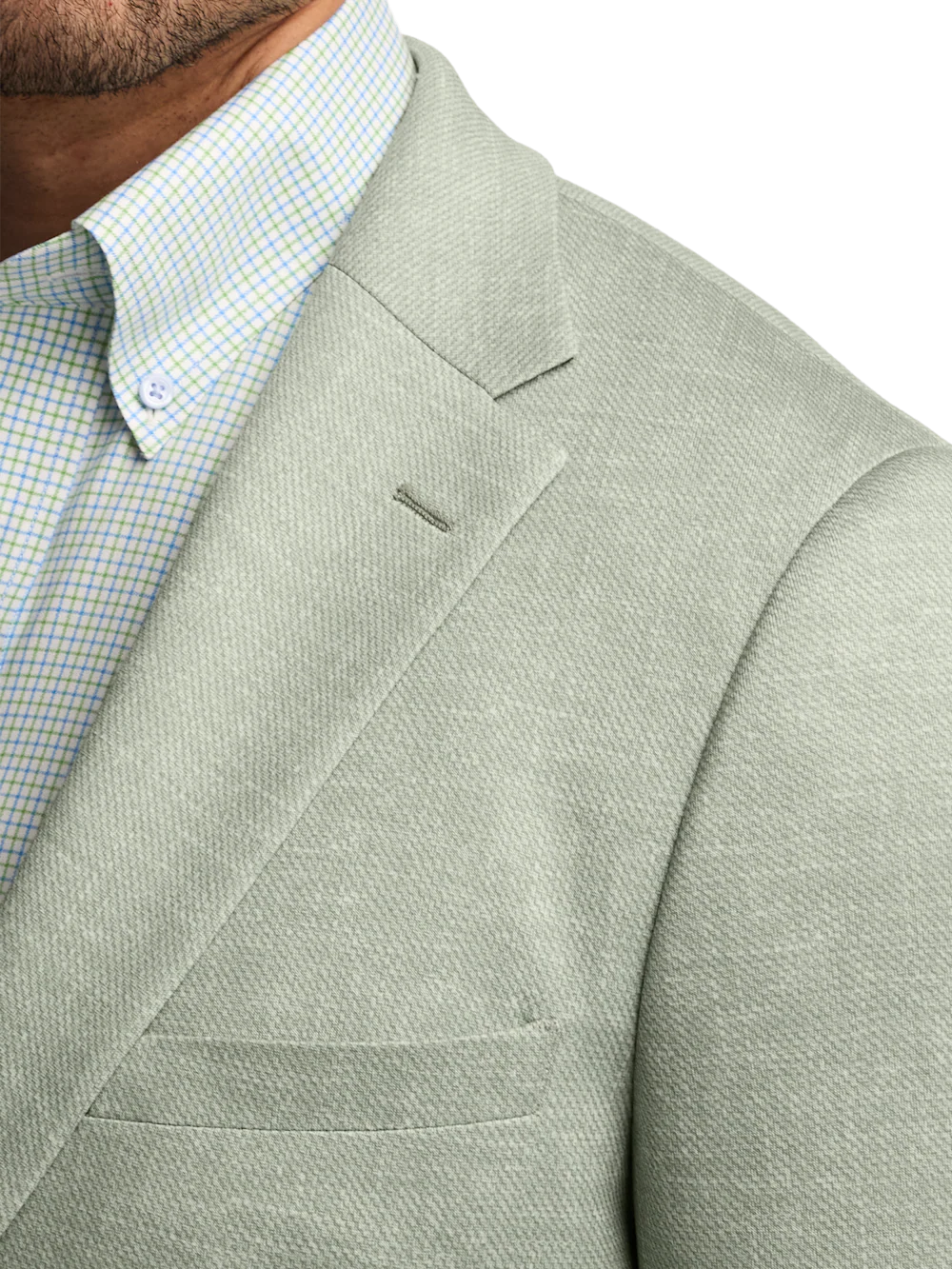 Knit Soft Touch Single Breasted Notch Lapel Sport Coat - Light Green - Image 6