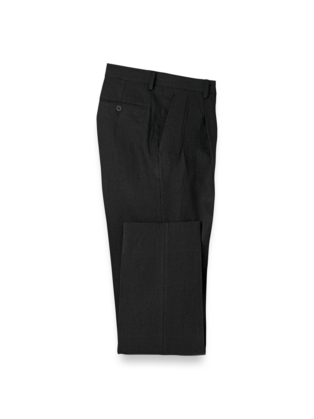 Linen Chambray Twill Pants - Black - Image 2
