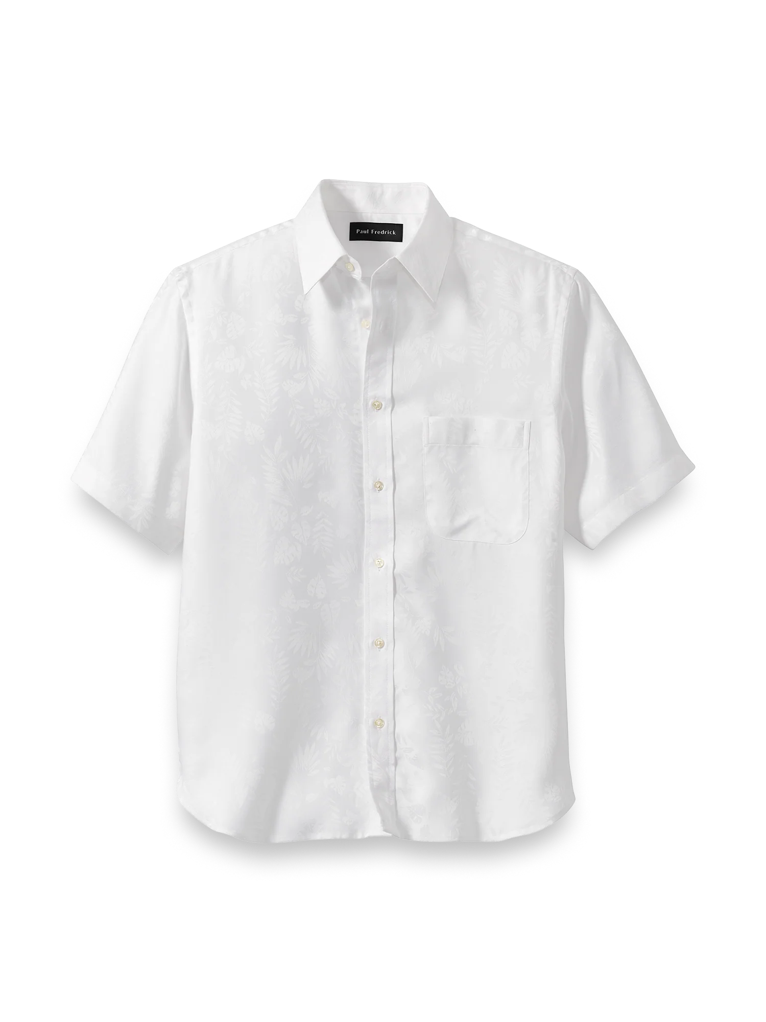 Lyocell Solid Jacquard Casual Shirt - White
