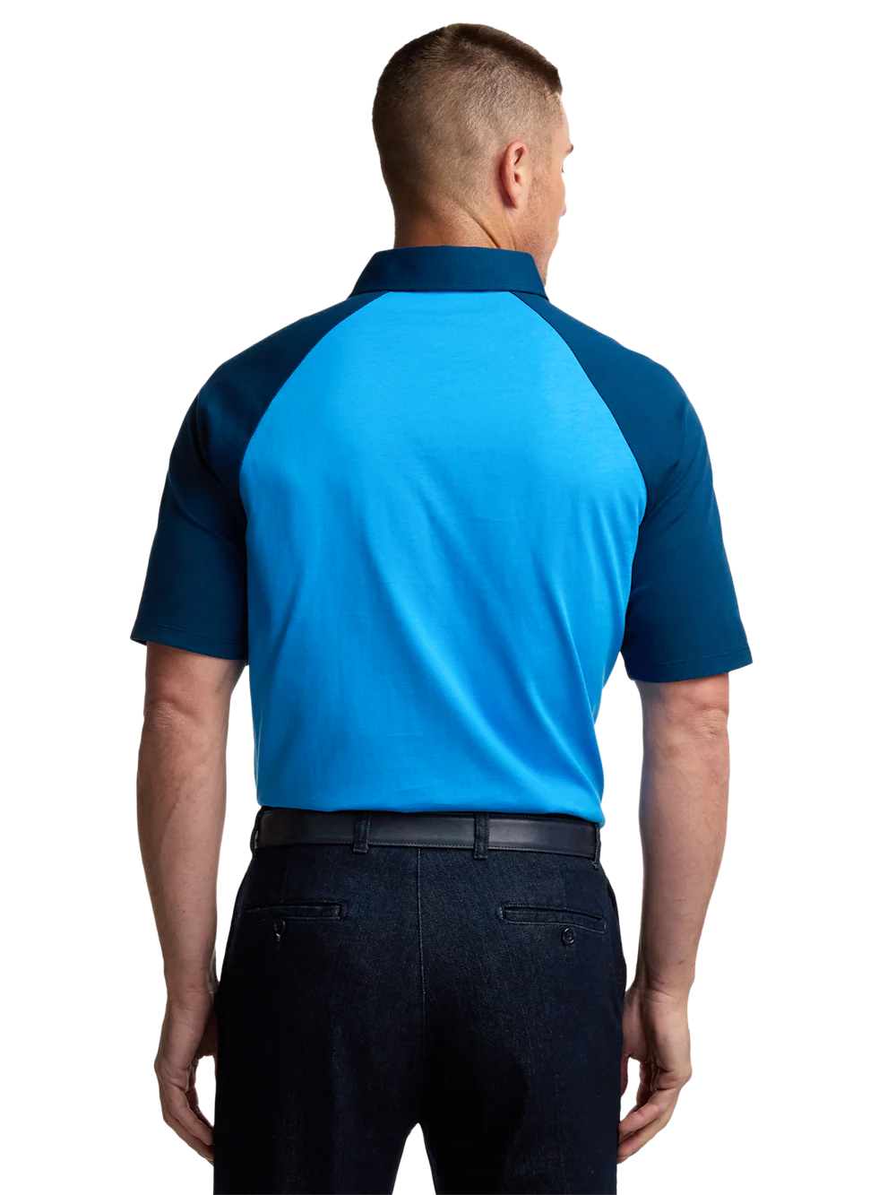 Mercerized Cotton Three Button Polo - Blue - Image 5