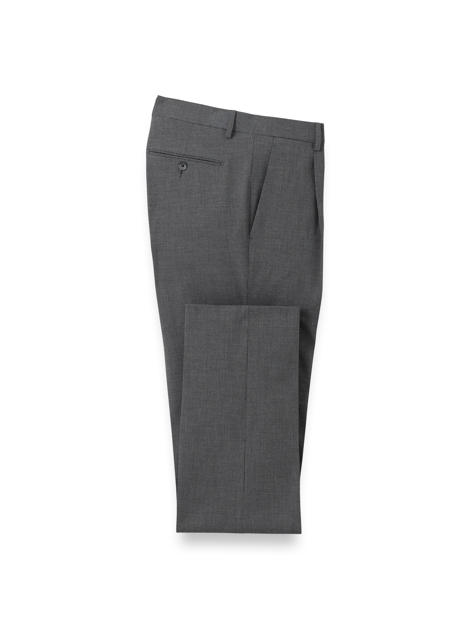 Microfiber Check Single Pleat Pants - Black/grey