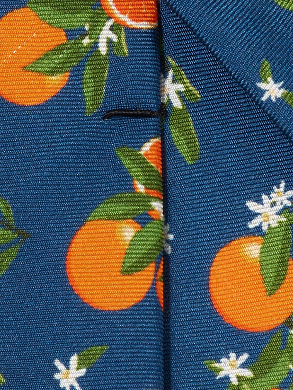 Oranges Woven Silk Tie - Navy/orange - Image 4