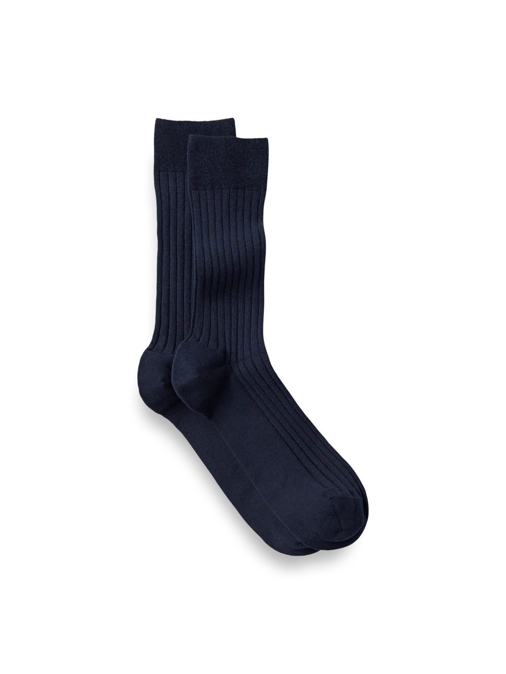 Solid Rib Cotton Blend Sock - Navy