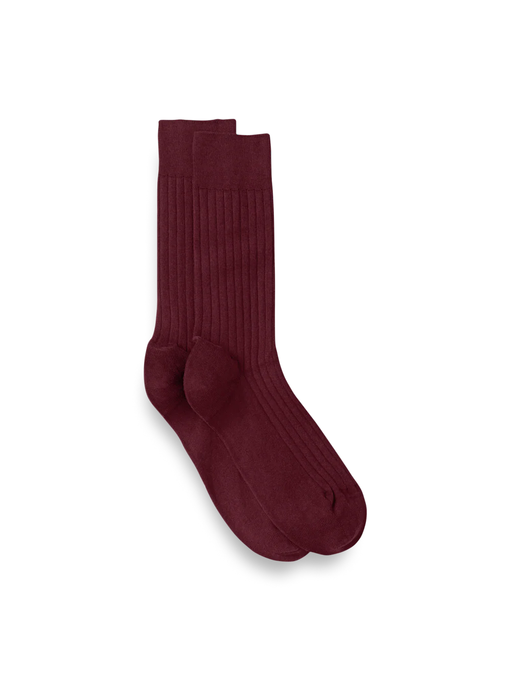 Solid Rib With Contrast Cotton Blend Sock - Wine/blue
