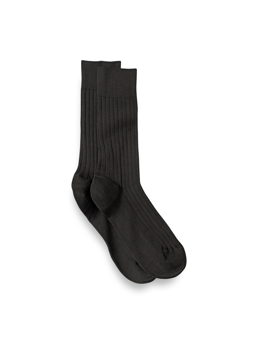 Solid Rib With Contrast Cotton Blend Sock - Grey/tan