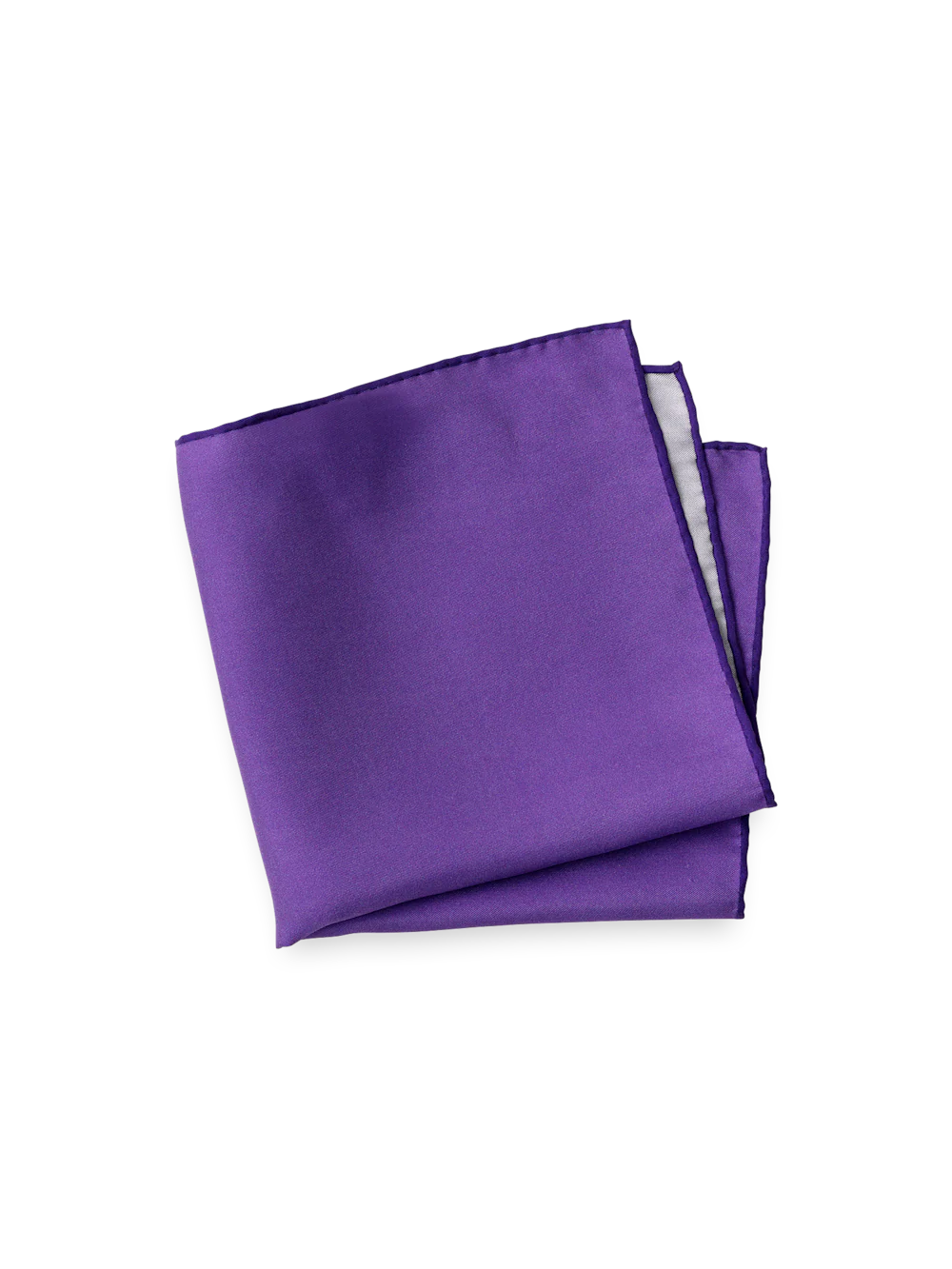 Solid Silk Pocket Square - Purple