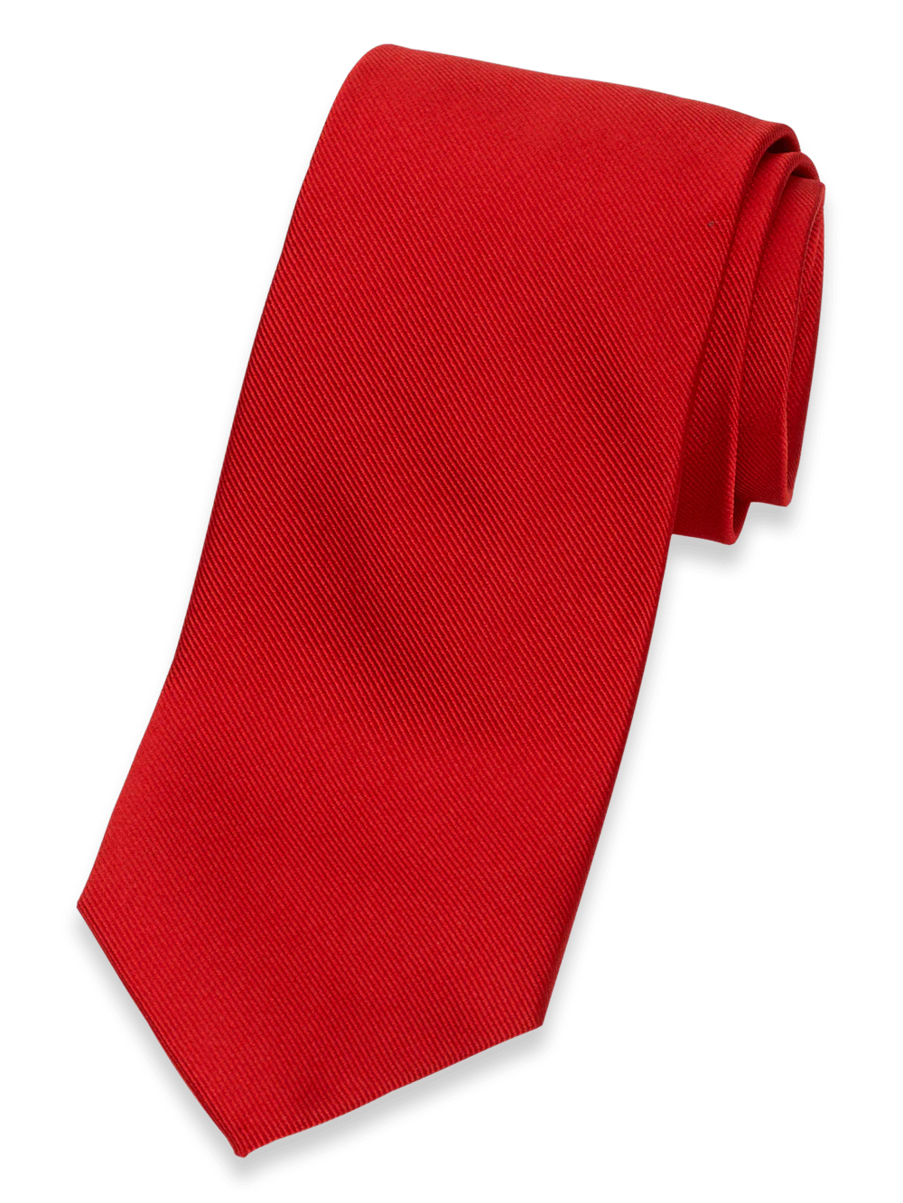 Solid Twill Woven Silk Tie - Red
