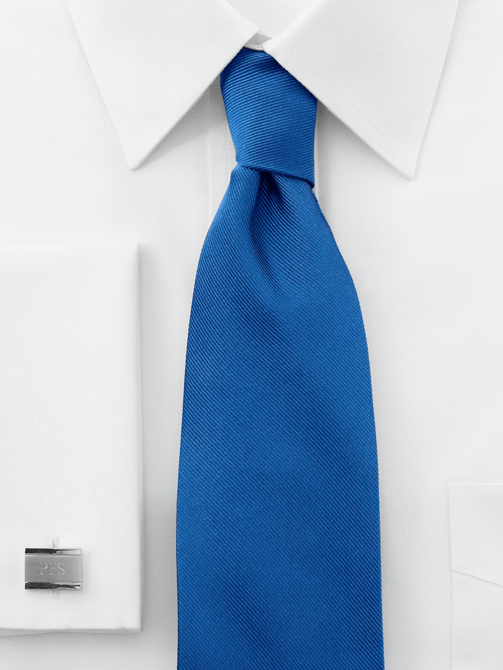 Solid Twill Woven Silk Tie - White - Image 2