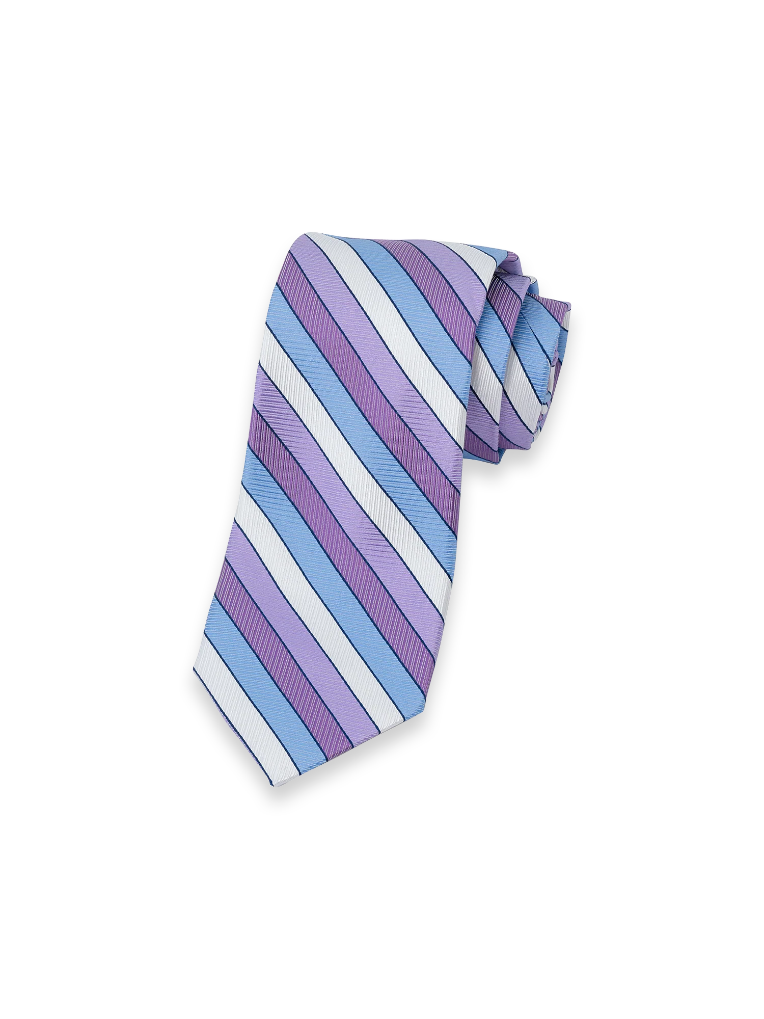 Stripe Woven Silk Tie - Purple Multi