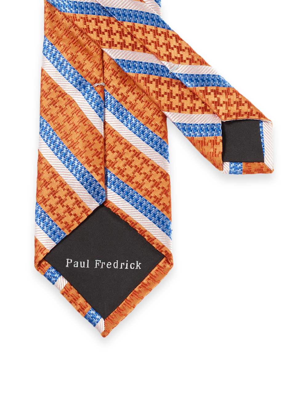 Stripe Woven Silk Tie - Orange Multi - Image 3