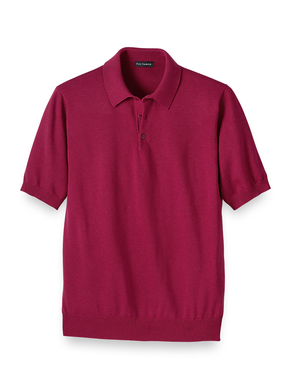 Supima Cotton Three Button Polo - Barberry