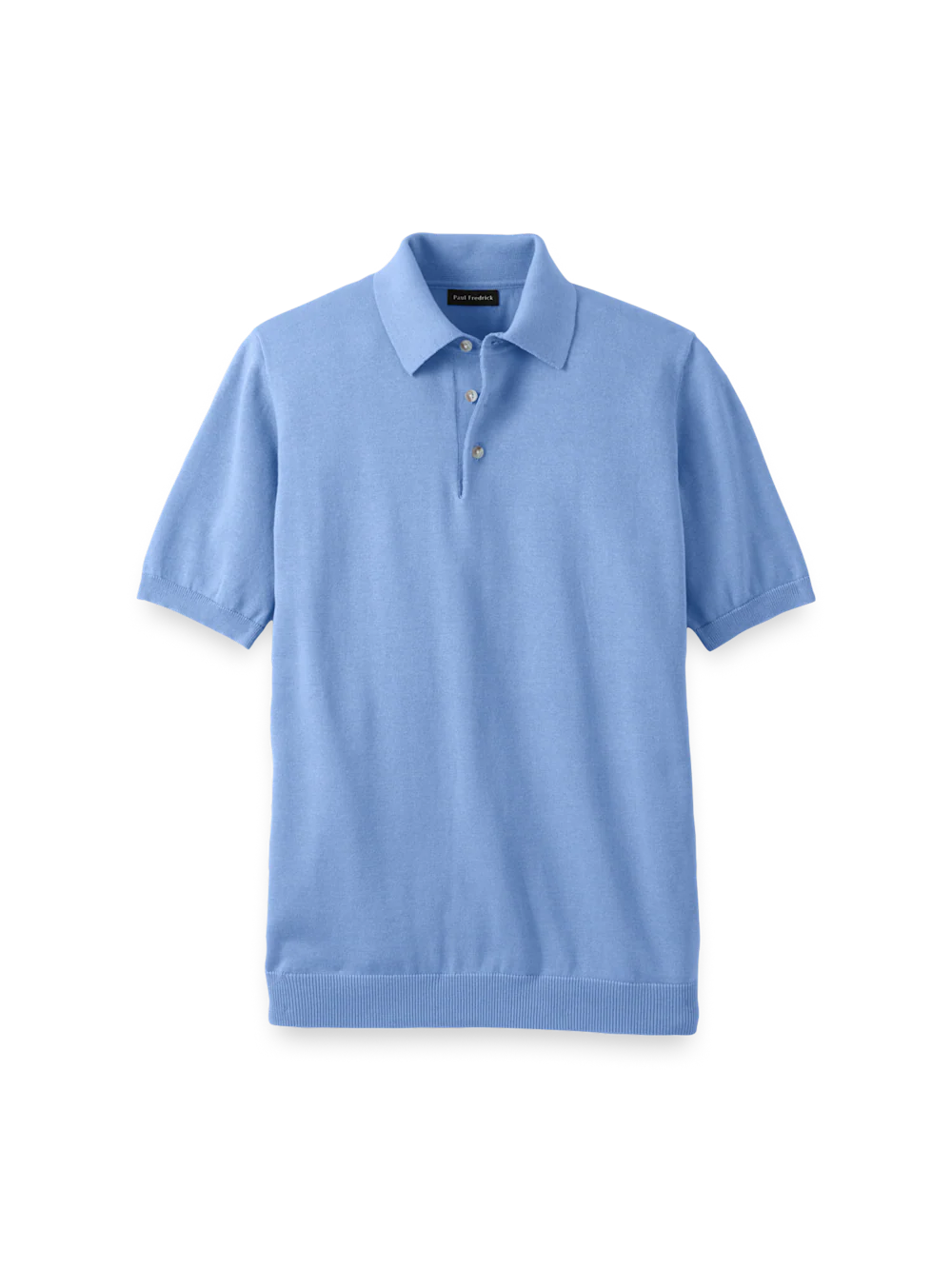 Supima Cotton Three Button Polo - Blue