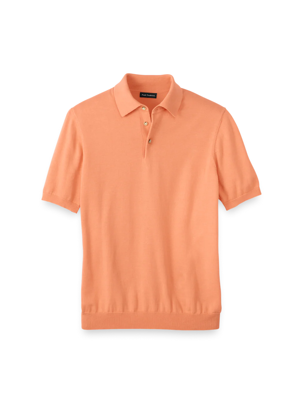Supima Cotton Three Button Polo - Coral