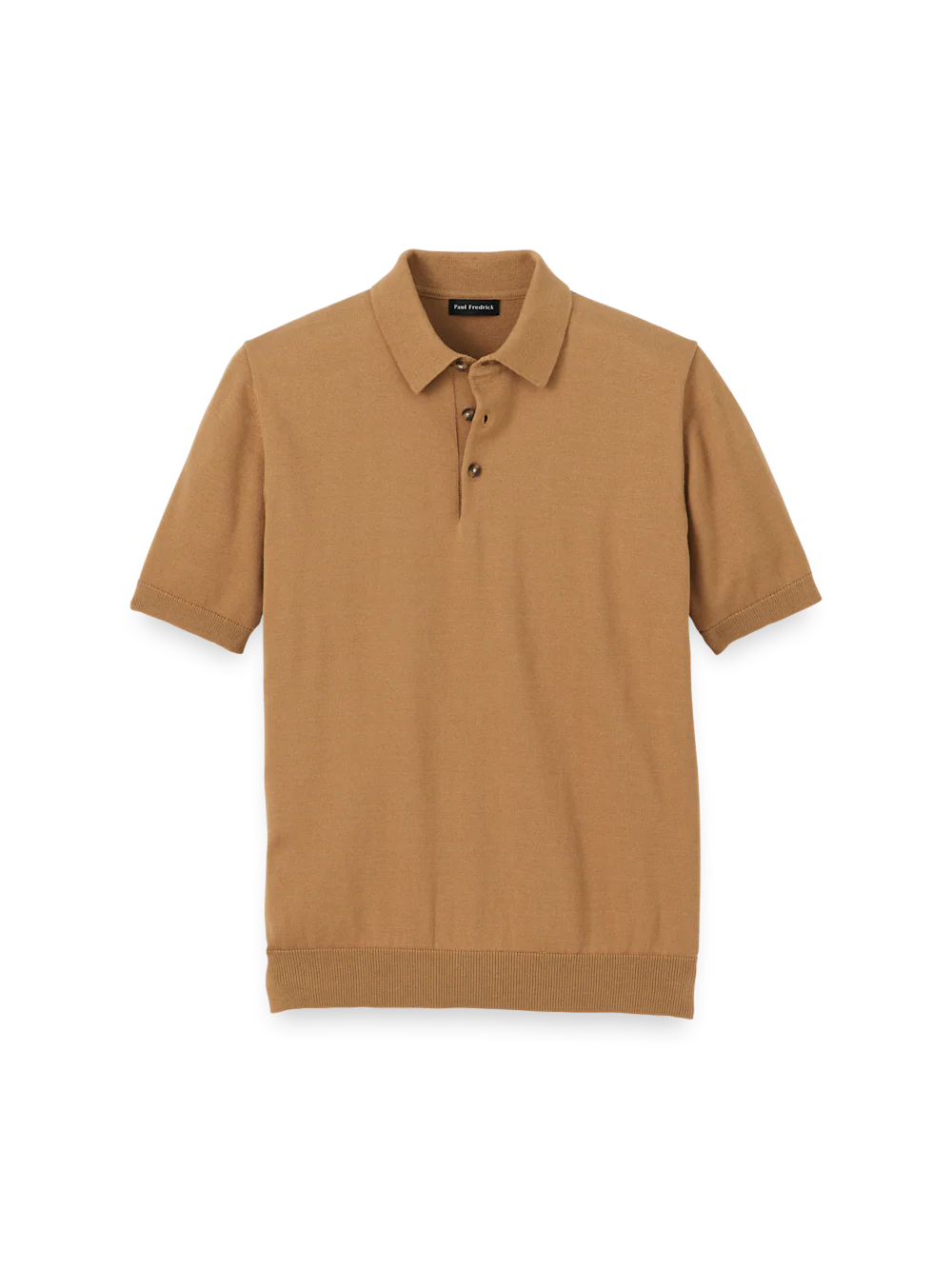 Supima Cotton Three Button Polo - Light Brown