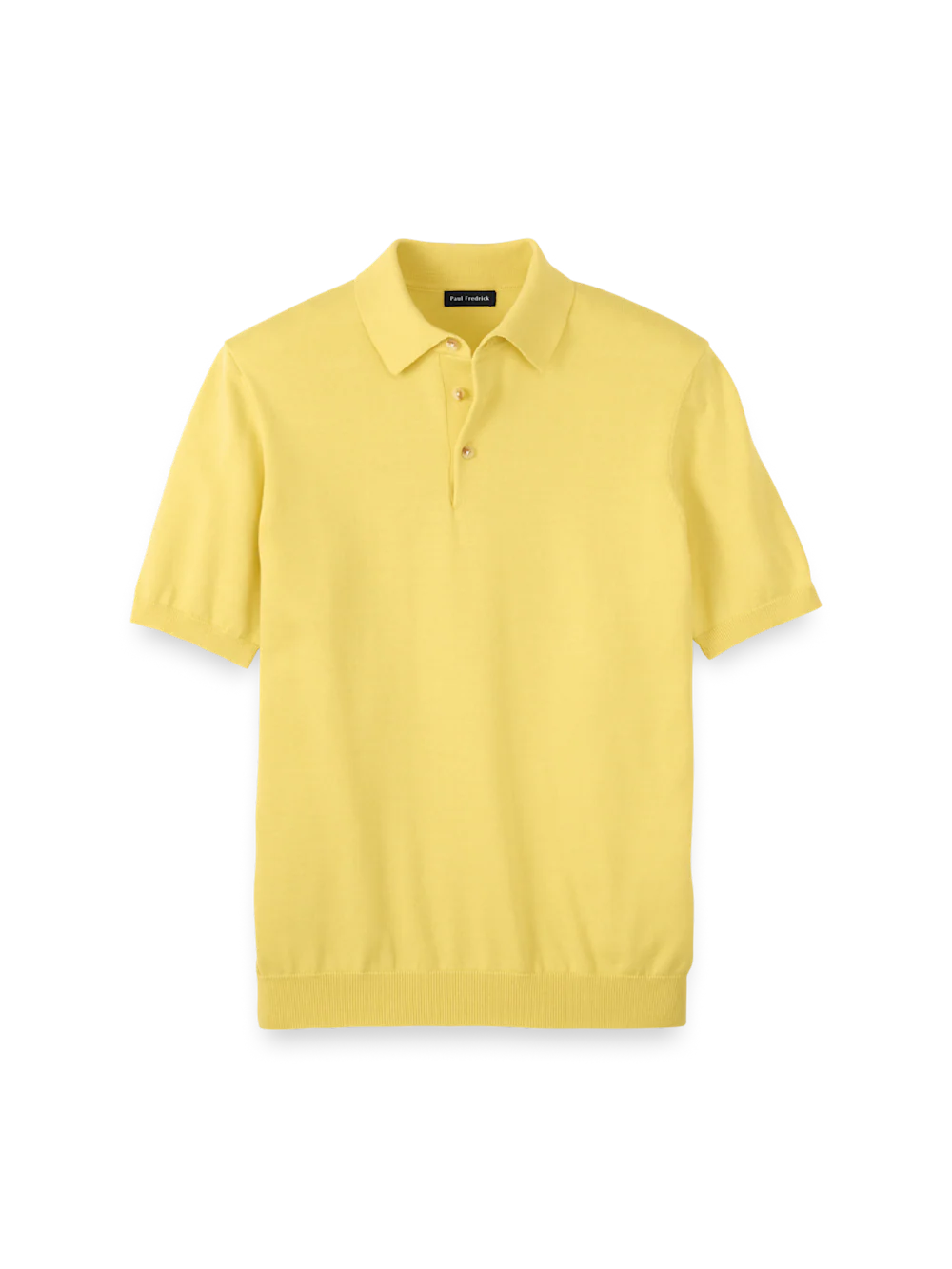Supima Cotton Three Button Polo - Light Yellow