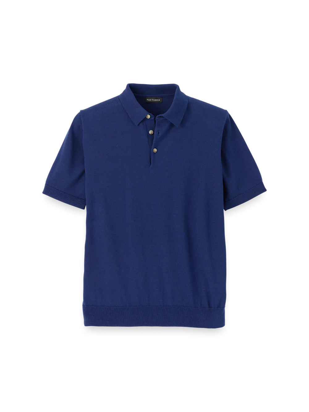 Supima Cotton Three Button Polo - Navy