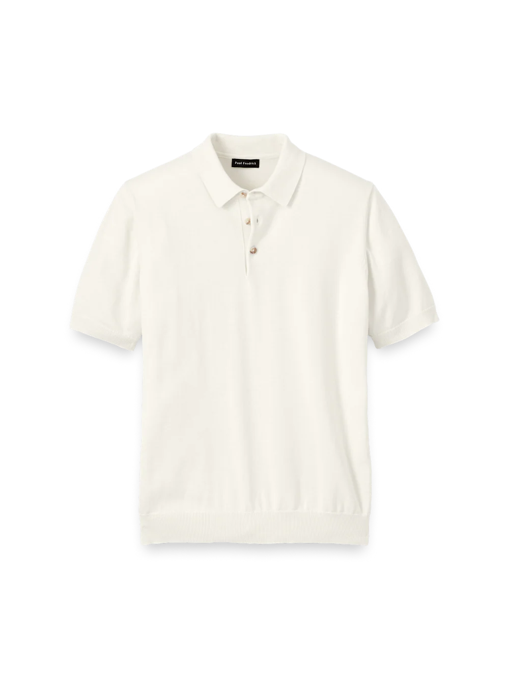 Supima Cotton Three Button Polo - Off White