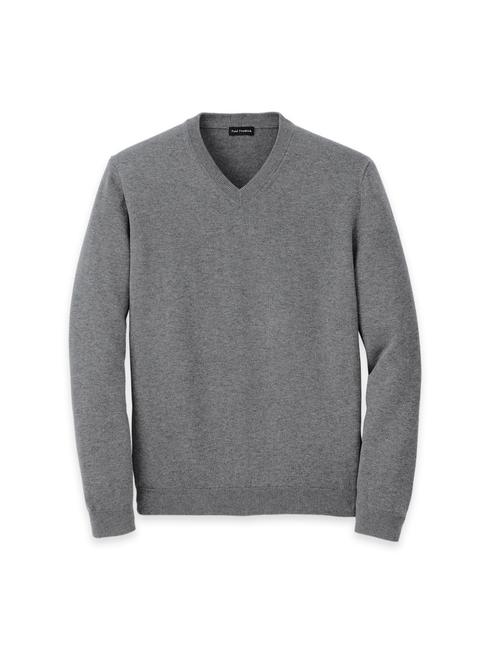 Supima Cotton V-neck Sweater - Medium Grey