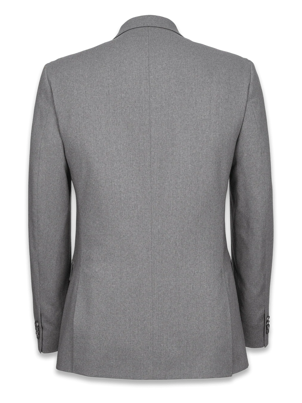 Tailored Fit Essential Wool Double Breasted Peak Lapel Suit Jacket - Navy Windowpane - Image 4